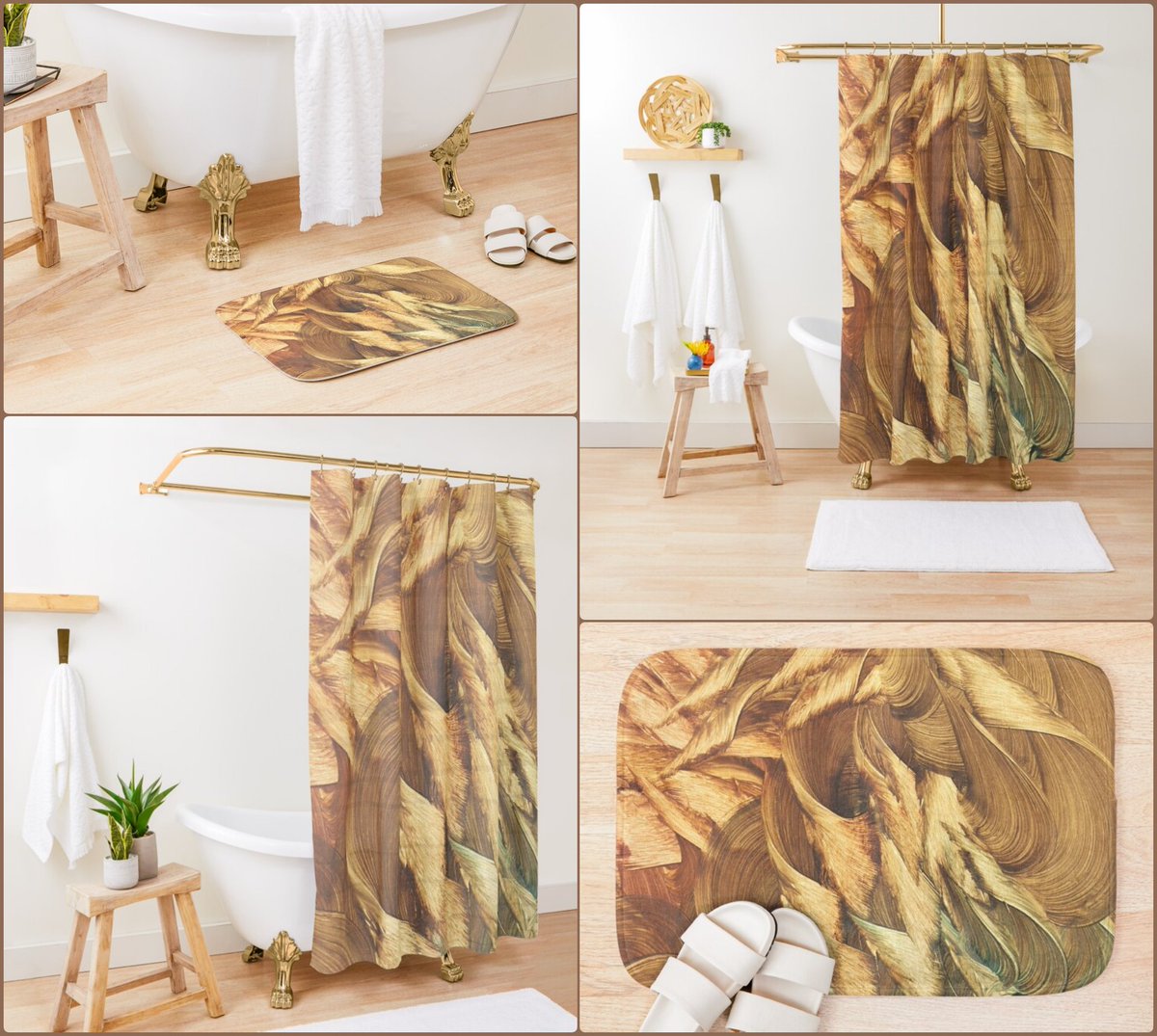 Glorious Beholder Shower Curtain~by Art Falaxy ~Charming Decor~ #accents #homedecor #art #artfalaxy #bathmats #blankets #comforters #duvets #pillows #redbubble #shower #trendy #modern #gifts #FindYourThing #brown #beige redbubble.com/i/shower-curta…