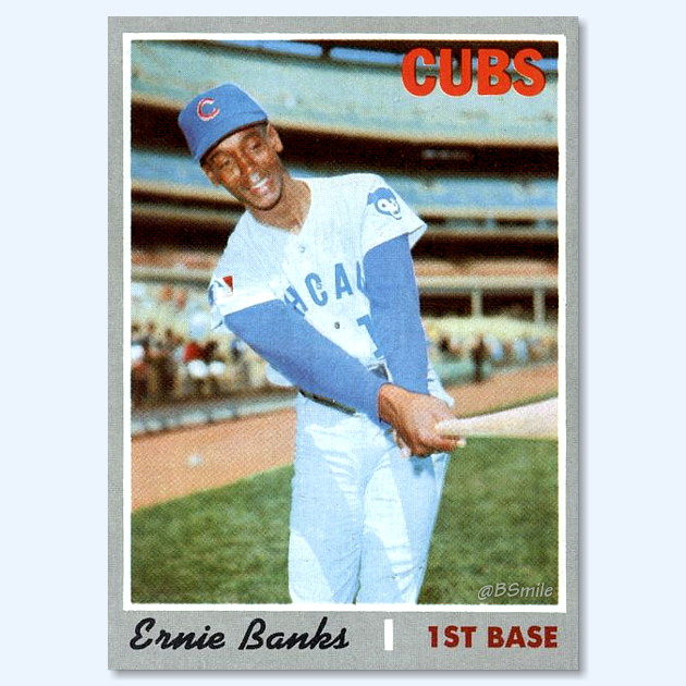 1970 Topps Ernie Banks Baseball Card #MLB #Cubs #MrCub #Legend