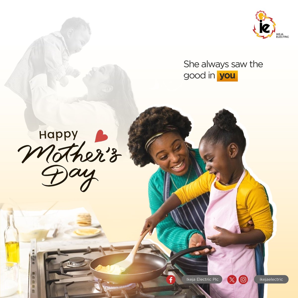 Powering up more than just homes - celebrating the energy and strength of all mothers this Mother's Day! 💡 Thank you for energizing our lives with love, warmth, and strength. #HappyMothersDay #IECares