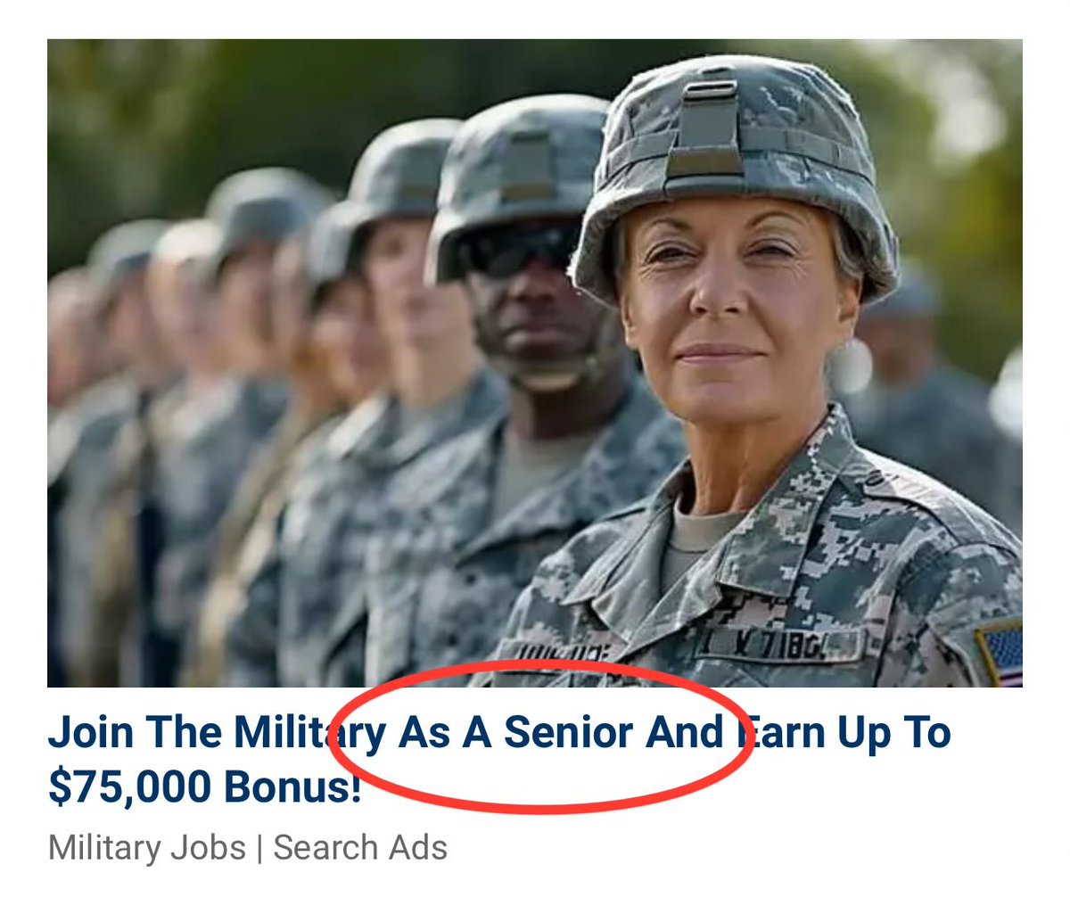 I was just reading an article and saw this advertisement… Is military recruitment that bad?