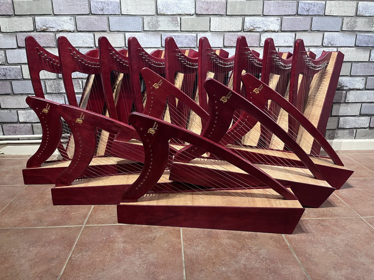 A brand new set of beautiful, hand made, red Derwent harps added to the Cerdd Torfaen Music collection. 
Well … don’t your children deserve the best? 
I think so! 
If you would like to book a harp project please message asap. Diary is open for next academic year (24/25)