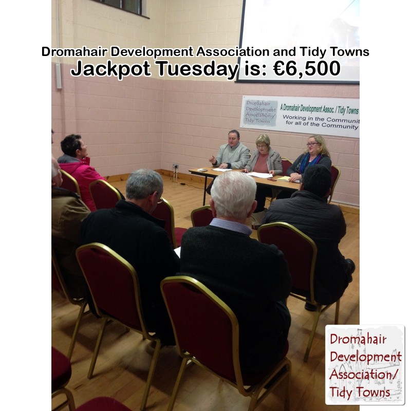 Play Online: lottoraiser.ie/DromahairDA/
Dromahair Development Association and Tidy Towns Blotto - Tuesday, 14th May.
Jackpot: €6,500