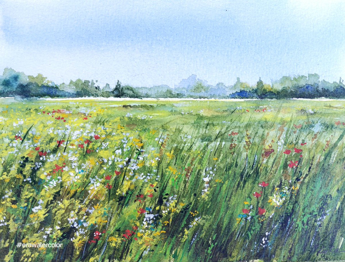 Afternoon in May.
#MayDay #arte #art #painting #nature #watercolor #field