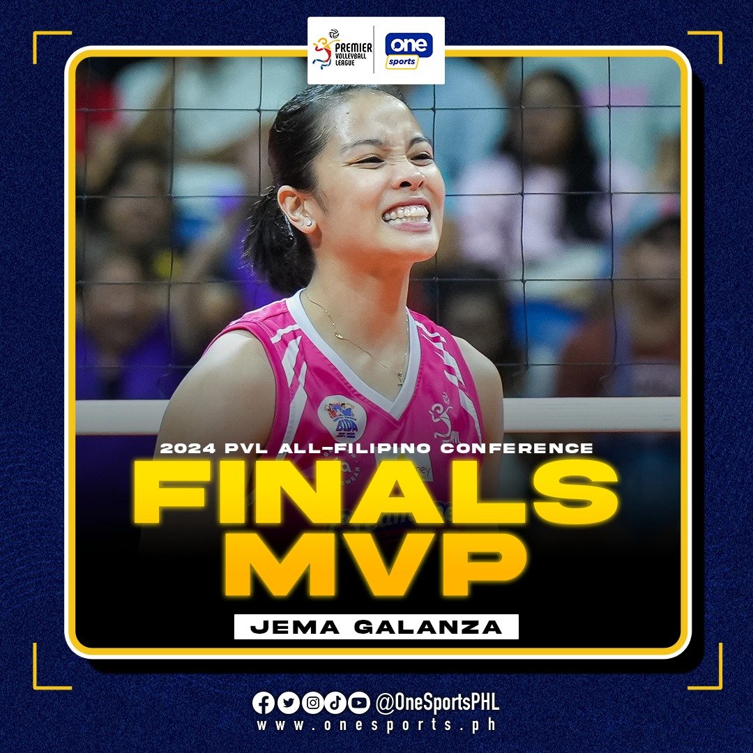 THE ENDGAME HEROINE 🤩 Jema Galanza lifts the Creamline Cool Smashers to secure the All-Filipino title, snatching the 2024 PVL All-Filipino Conference Finals MVP award! #PVL2024 #PVLonOneSports #TheHeartOfVolleyball