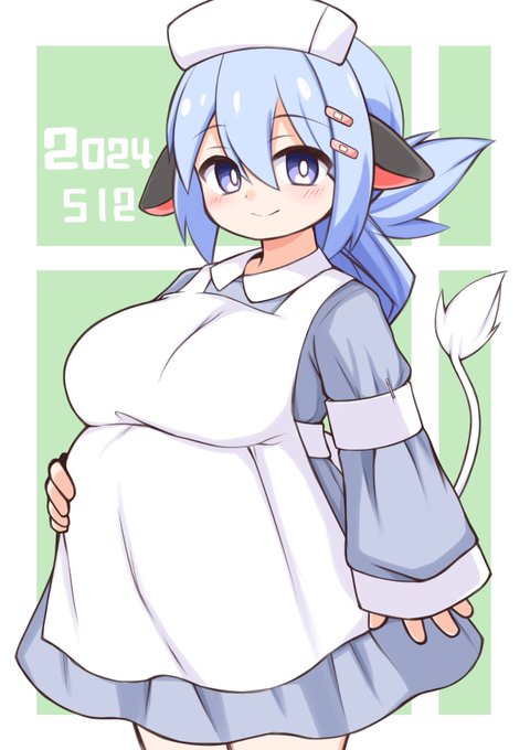 母の日と看護の日と母子手帳が発行された日なので
ボテ腹レトロナース乳牛。 