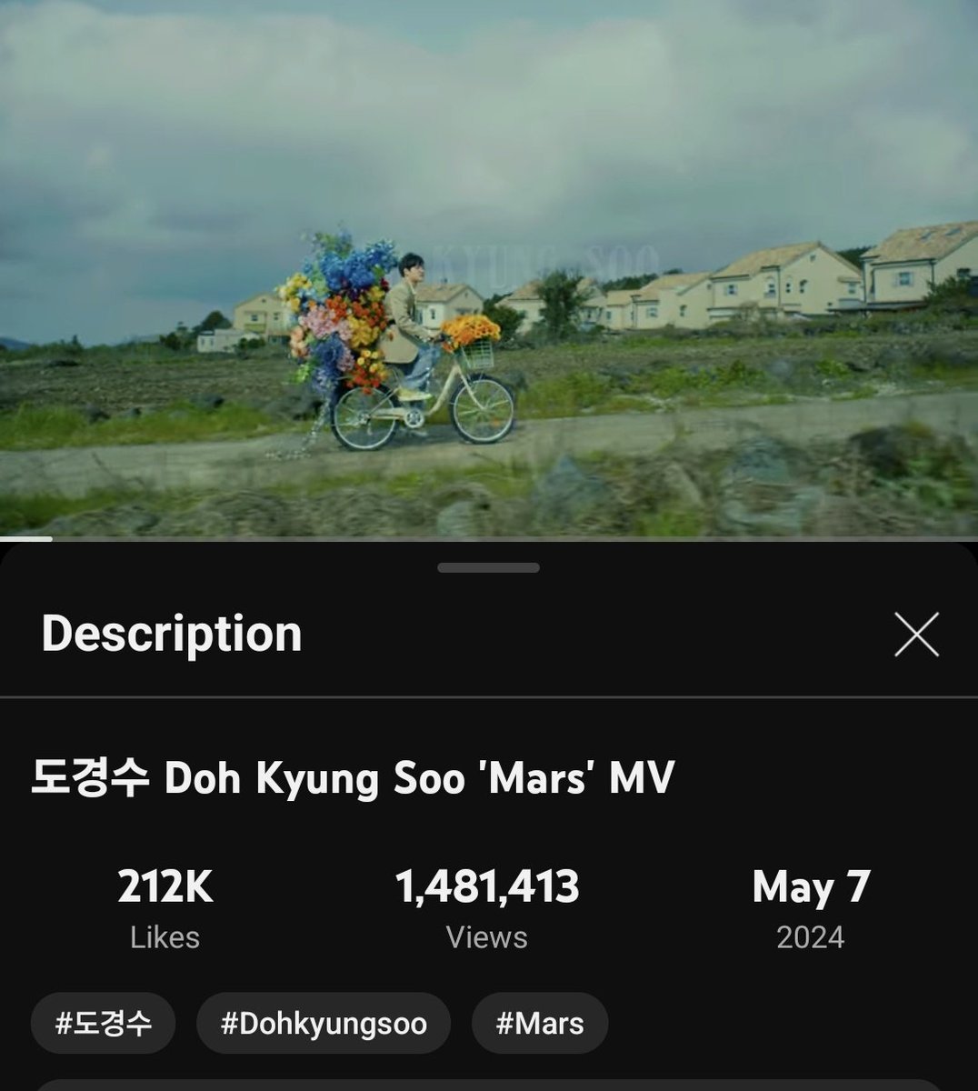 DOH KYUNGSOO's Popcorn MV surpassed 3 MILLION views on YouTube! Popcorn:youtu.be/3AoruwUKQ3I?si… Mars:youtu.be/BzJdUkpKVA4?si…