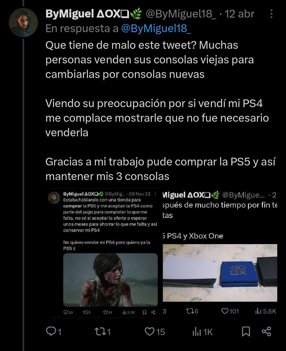 Pregunta totalmente sería En qué realidad viven los Xboxers? Están llegando al punto de inventarse cosas que yo nunca he dicho Lo peor es que en tweets recientes míos queda más que claro que yo mismo fui quien compro todas mis consolas trabajando mientras seguía en bachiller