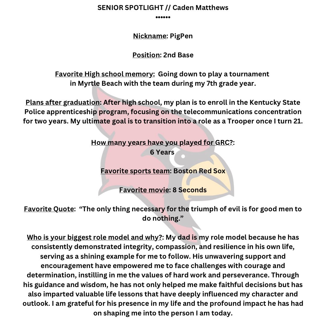 SENIOR SPOTLIGHT // Caden Matthews