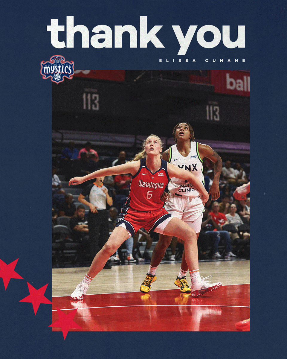 ROSTER UPDATE: The Mystics have waived Elissa Cunane. Thank you, @ecunane_.