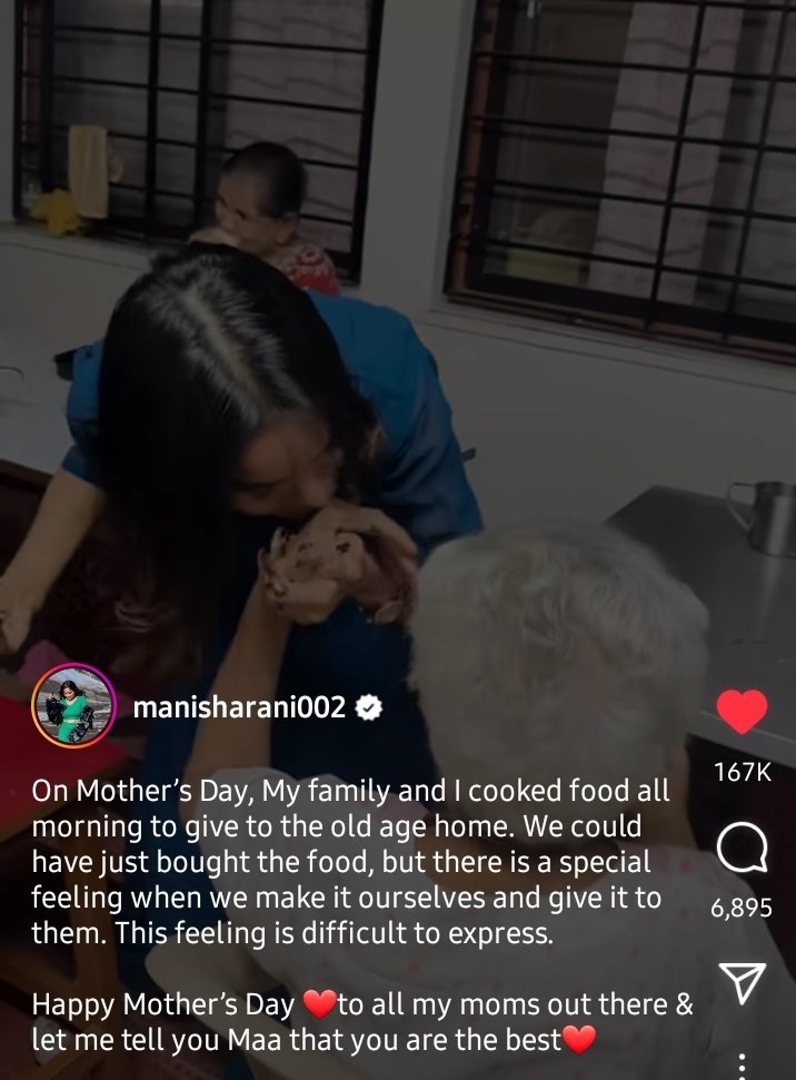 And people ask me why do I love her 🥹 how can I not ? 
Her being the kindest soul in this not so kind world make me love her 💛. 

#ManishaRani #ManishaSquad