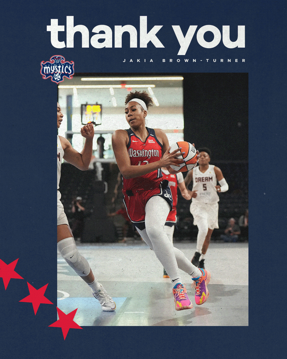 ROSTER UPDATE: The Mystics have waived Jakia Brown-Turner. Thank you, @JustJakiaa.