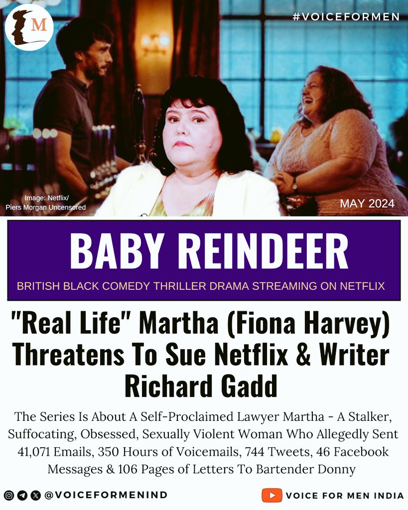Watched #BabyReindeer over the weekend | A Casual Interaction At The Bar Ends Up With Nightmare For Donny, The Bartender Self-proclaimed lawyer Martha is accused of sending: ▪️41,071 Emails ▪️350 Hours of Voicemails ▪️744 Tweets ▪️46 Facebook Messages ▪️106 Pages of Letters…