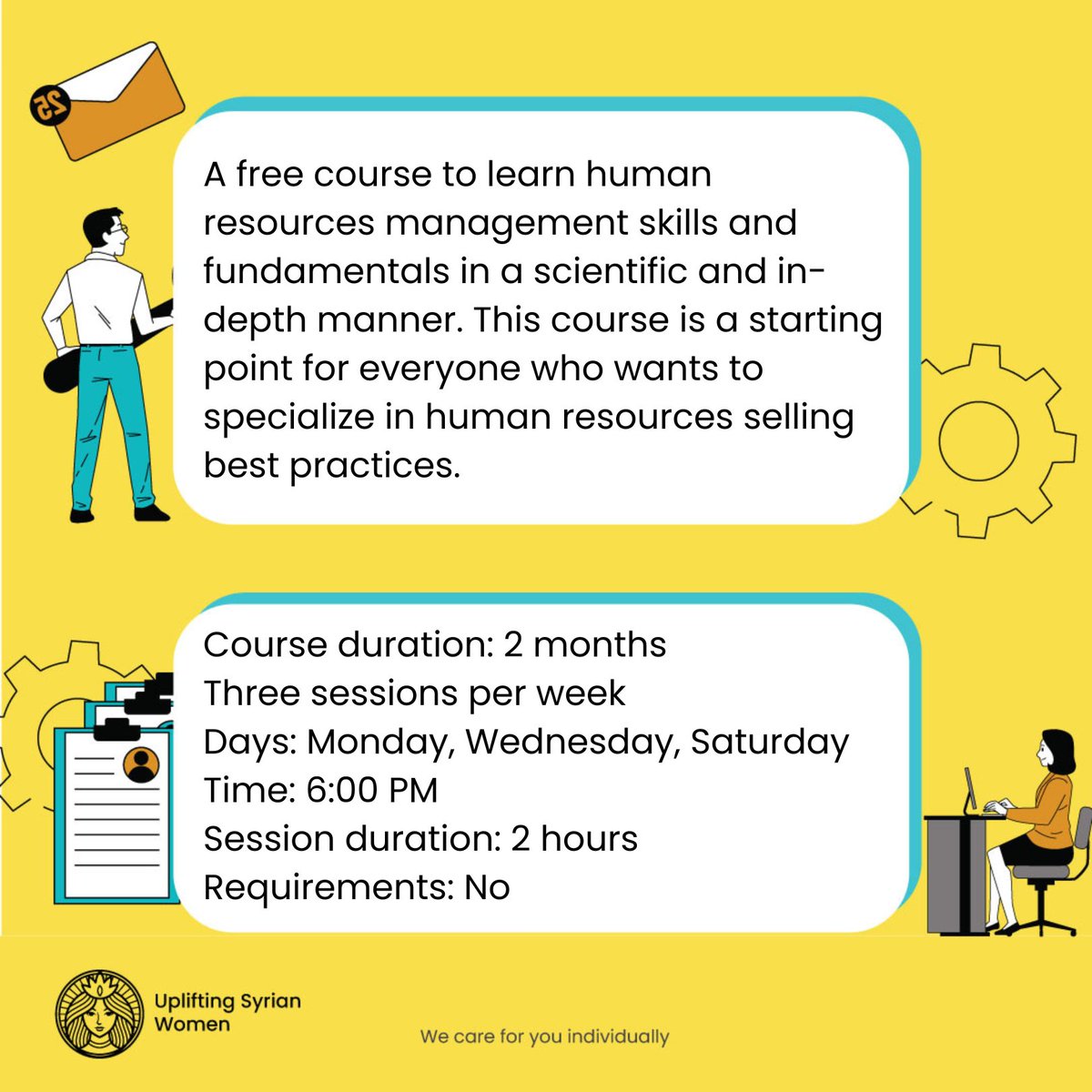 USW_2021's tweet photo. #Free #Online #Course #For_Women
#Principles of #Human_Resources
📨 To register, please comment "Interested" to receive the registration form in your inbox.
#Uplifting_Syrian_Women 🌸
#We_Care_For_You_Individually🌸 https://t.co/r2gwhp5lLb