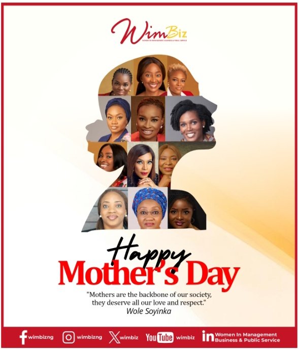 '#Mothers are the backbone of our society, they deserve all our love and respect.' - Wole Soyinka
© @Wimbiz #HappyMothersDay2024

@ireteeh @azeezat_yishawu @MaryanneMoghalu @obyezeks @ReformersArise @oluremisonaiya @NaijaFlyingDr @AishaYesufu @HenshawKate @DCynthiaM @DrOlubamiji