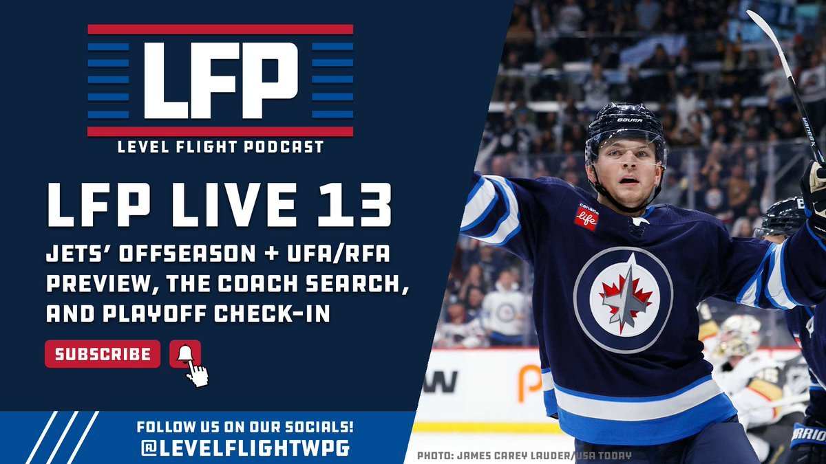 Thank you to everyone who joined us on the 13th edition of LFP Live! Happy Mothers Day! If you missed LFP Live this morning, look no further than the links below for some #NHLJets offseason talk!! AUDIO: linktr.ee/levelflightwpg VIDEO: youtube.com/watch?v=Ykrbhs…