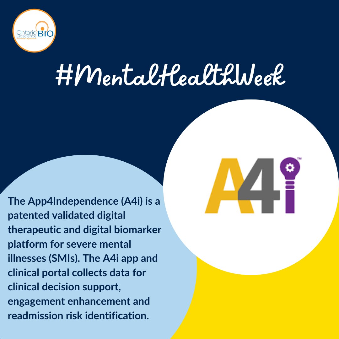 Today’s spotlight for #MentalHealthWeek is on A4i – a platform for supporting people with complex behavioural &amp; #mentalhealth conditions. The A4i app helps patients improve their health by building connections with peers &amp; identifying risks of relapse and readmission. <a href="/A4i_me/">A4i</a>