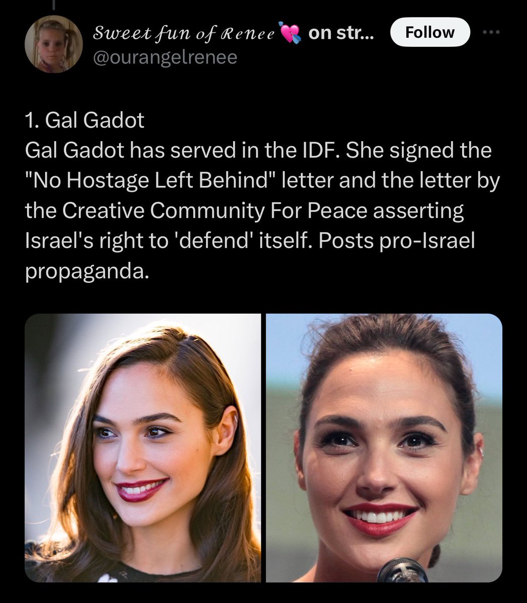 Oh no, Gal Gadot signed a letter in defence of hostages? What a monster!!