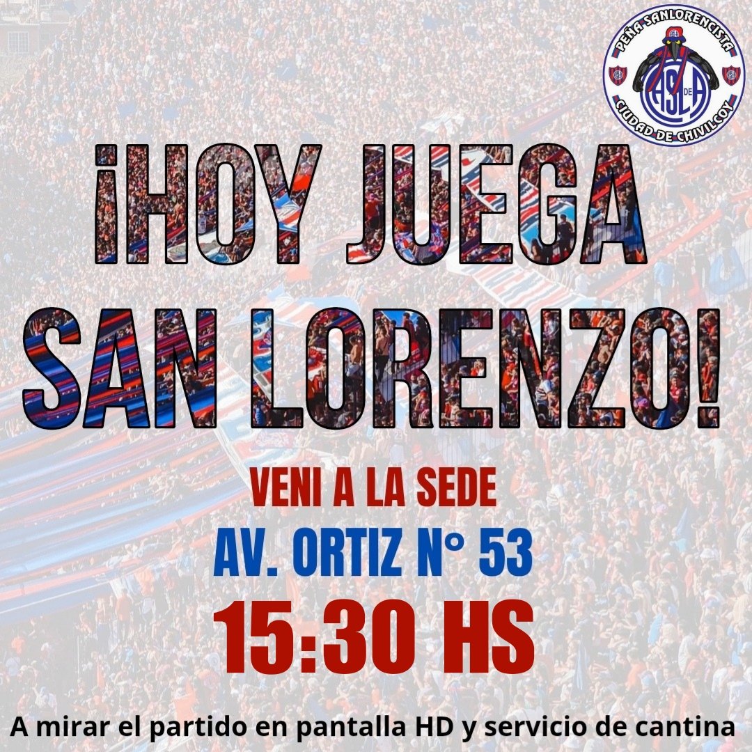 CASLAchivilcoy_'s tweet photo. ¡HOY JUEGA SAN LORENZO!

Y COMO SIEMPRE LA PEÑA ABRE SUS PUERTAS para que te acerques a mirar el partido y a compartir un momento con la familia azulgrana 💙❤️💙

Contamos con servicio de cantina y pantalla gigante HD

💙❤️💙 ¡LXS ESPERAMXS! 💙❤️💙 https://t.co/vM1Xfdac5r