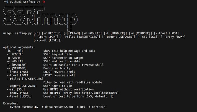 SSRFmap by @pentest_swissky is a modular SSRF scanner written in Python3 😎

It is capable of identifying all types of SSRF vulnerabilities! 

Including the ones found in popular services like Redis Server, Github, Zabbix! 

github.com/swisskyrepo/SS…

#bugbountytips #BugBounty