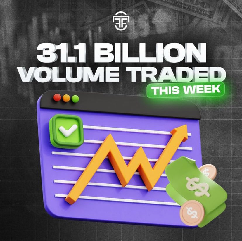 What a phenomenal week of trading it has been!🎉💸 Over 31.1 Billion Trading Volume on live markets for our TFF Traders .👏🏻