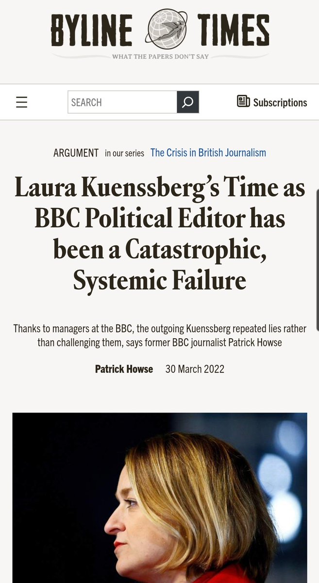 Laura Kuenssberg’s tenure as the BBC’s political editor, beginning in July 2015 and ending in the coming weeks, was a catastrophe. On her watch, lies were not just permitted, they were amplified and given credibility by Britain’s state broadcaster. At least partly as a result of…