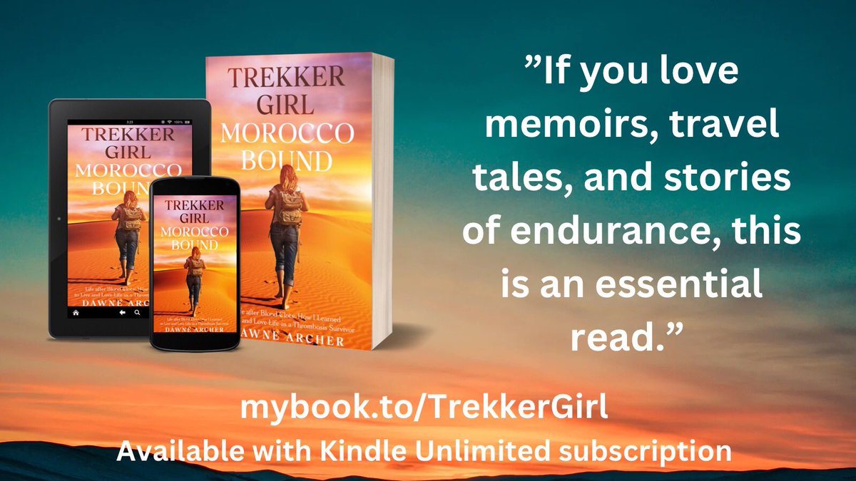 A trek in the #saharadesert seemed like a good idea at the time! Raising funds and awareness for @thrombosisuk Dawne found this the biggest challenge of her life to date. Join her in this “inspirational true life story.” mybook.to/TrekkerGirl @charitychallenge @welovememoirs