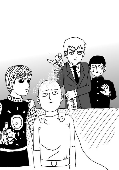 It’s Mob’s birthday. So here’s Mob Psycho 100 x One Punch Man art by ONE