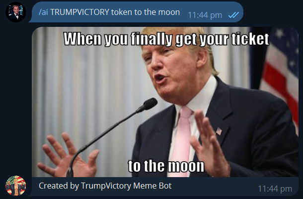 TrumpVPres's tweet photo. This meme was generated with our AI Telegram Bot

Try it yourself here with /ai command!
https://t.co/kfBYA4CfJL

#TRUMPVICTORY $TRUMPV https://t.co/7ytYoojhhL