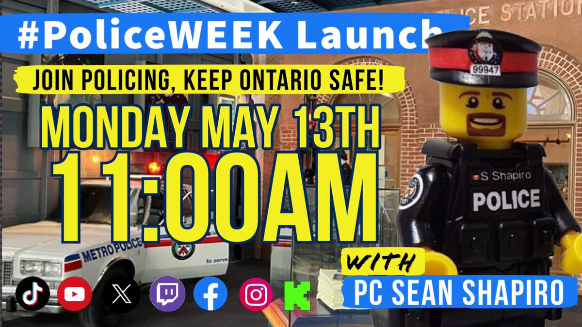 Police week runs from May 12th to 18th 2024 and this year the theme is “Join Policing, Keep Ontario Safe”. The official launch takes place on Monday, May 13, 2024 at Toronto Police Headquarters. Starting at 11 AM we’ll be streaming the formal portion of the launch ceremony,…