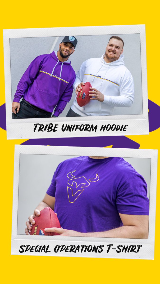 Check out the #TribeUniform and #SpecialOperations merch lines for adults & kids!💜🛒 👉🏽 viennavikings.shop