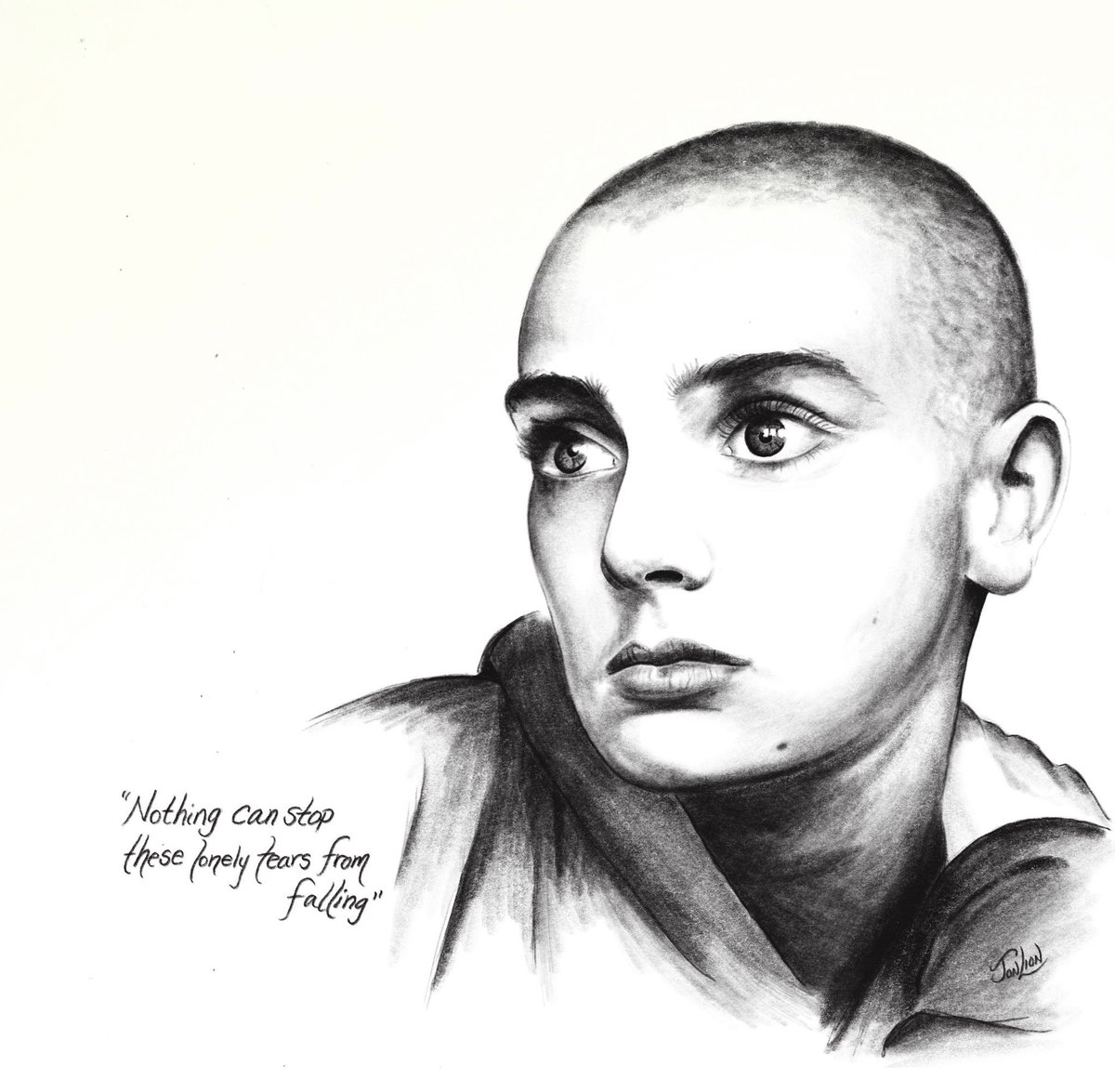 Sunday SALE My 16x20 Sinead O’Connor charcoal drawing is ON SALE at $350 DM me💜