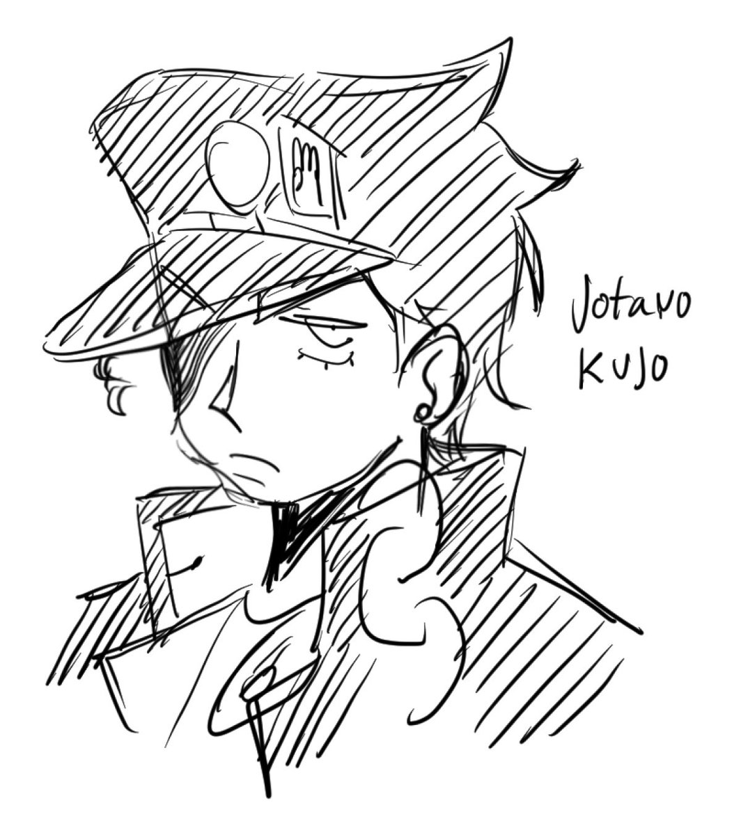 Scribbled jotaro earlier today bc i wanted to impress a small child with my #epic drawing skills