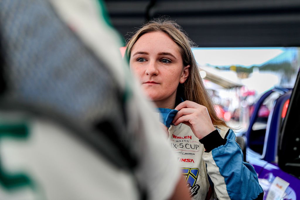 After a strong race yesterday, we’re thankful to see @HeatherHadley54 step from her race car unassisted after her accident today. The highs and lows of racing were in full focus this weekend. #ShiftUpNow #WomenInMotorsport