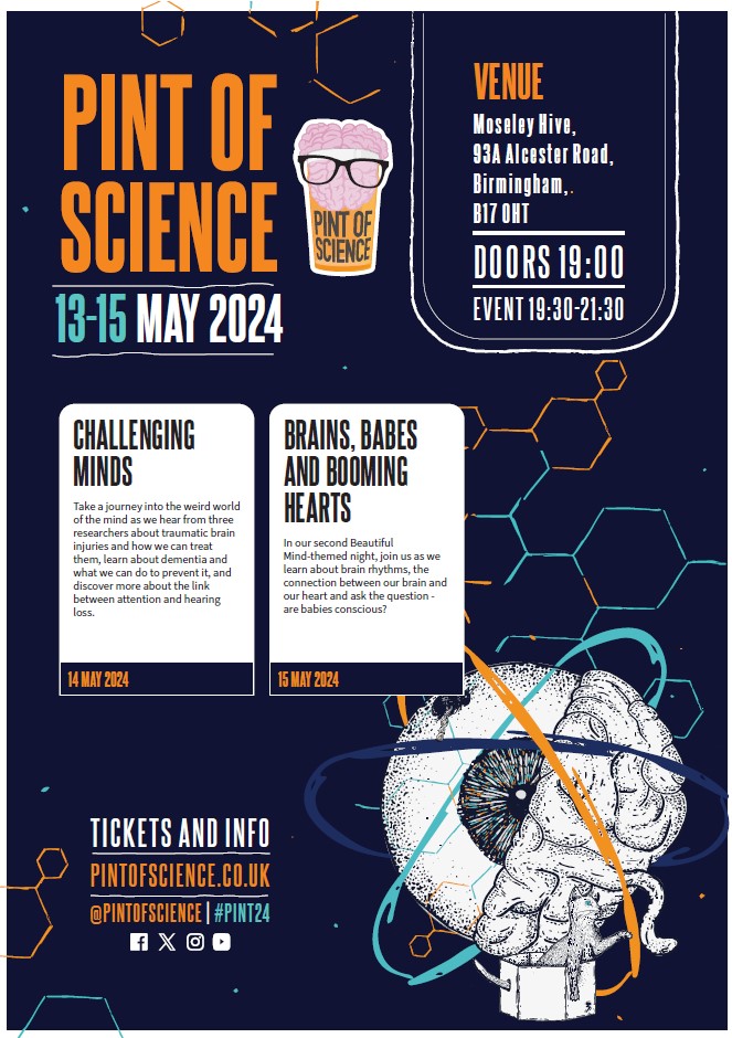 Pint of Science is back tomorrow!! #pint24 @pintofscience Several exciting events across B'ham with researchers from @unibirmingham @eps_unibham @LES_UniBham sharing amazing ideas and innovations! Some tickets left, dont miss out pintofscience.co.uk/events/birming…