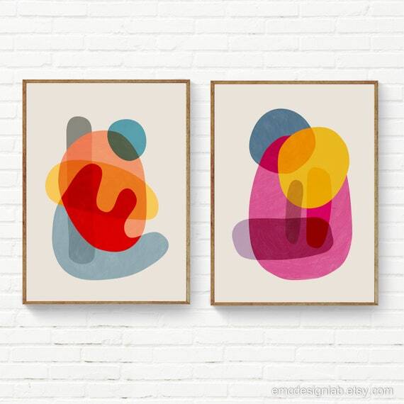 Set of 2 Colorful Abstract Shapes Wall Art, Set of 2 Abstract Original Art, Vibrant Color Nursery Prints, Mid-Century Modern Bold Wall Art by EmcDesignLab #ModernDesign #AbstractArt #MidCenturyModern #InteriorDesign #ColorfulArtworks #AbstractPrints #Mod… ift.tt/6J1U3Rs