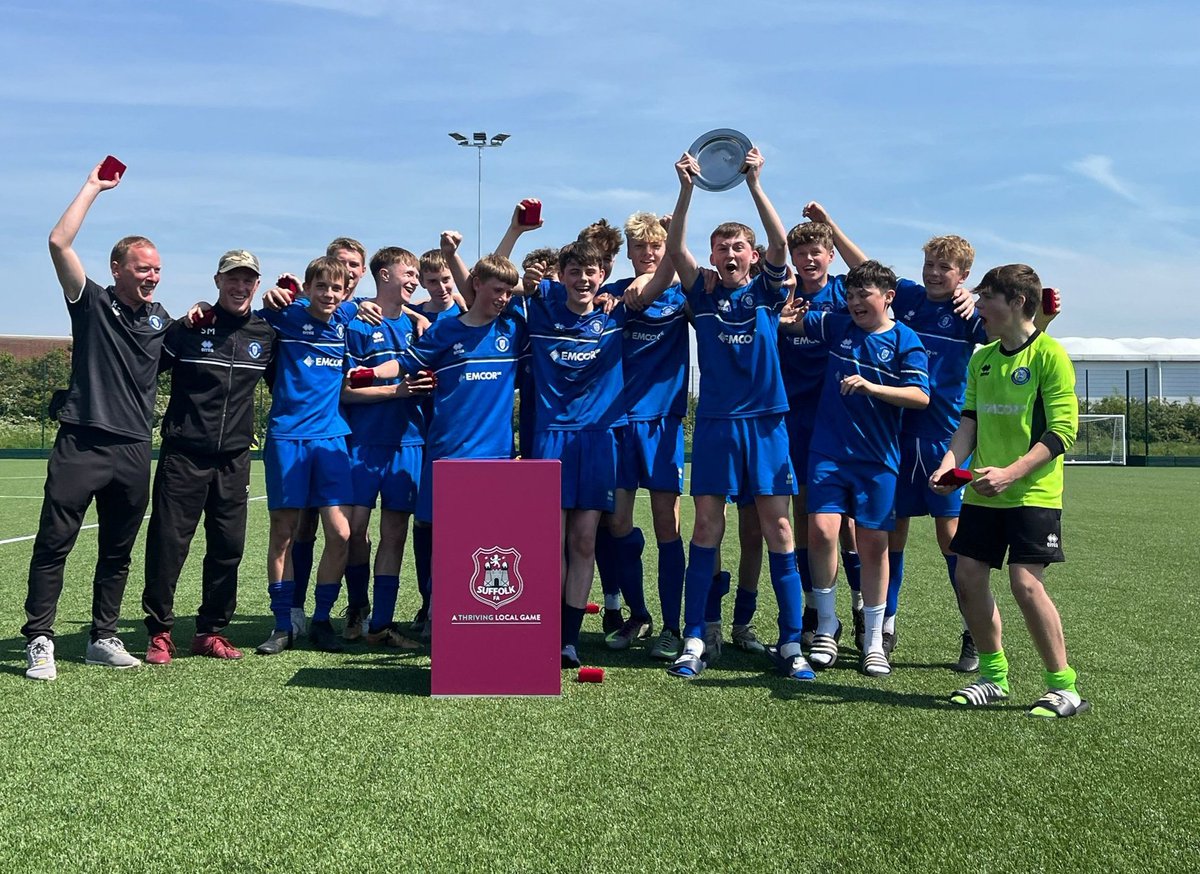 The Suffolk Youth Cup Finals Day at @TheNewCroft | Congratulations to @BTCommunityFC Rams who defeated @nmpyfc 5-4 on penalties following a 1-1 draw in today's U15 Mixed Plate Final

#AThrivingLocalGame