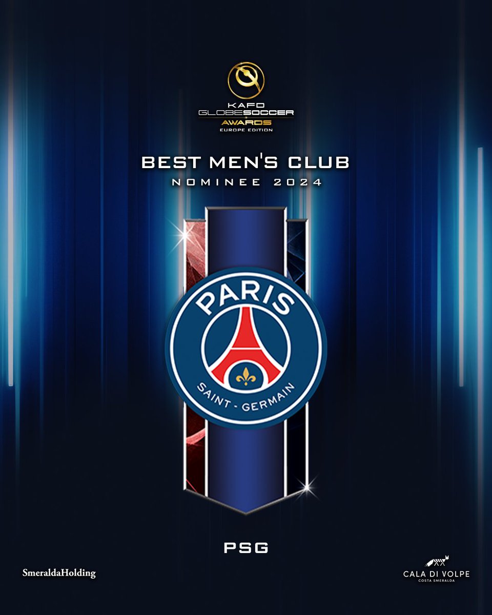 Can Paris Saint-Germain reign supreme and clinch the KAFD #GlobeSoccer European Award for BEST MEN'S CLUB? 🏆 Make your voice heard — VOTE NOW!⁠ vote.globesoccer.com/vote/euro-best… @PSG_inside #KAFD #HotelCaladiVolpe #SmeraldaHolding