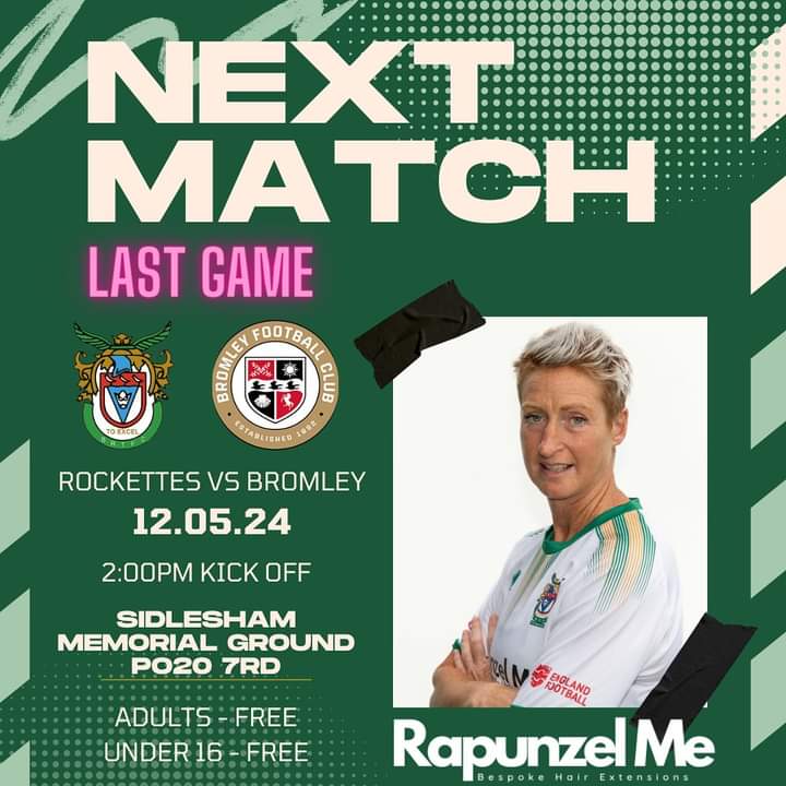 LAST GAME OF THE SEASON: For the Bognor Women's team as they welcome Bromley to the Sidlesham Memorial Recreation Ground in their last league fixture of this 2023/2024 campaign today. Kick off is at 2pm Admission: Adults - FREE Under 16s - FREE #COYR