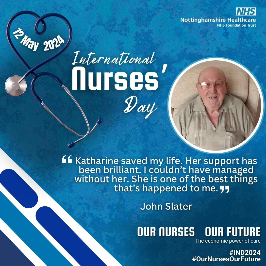 We’re sharing John’s story for #IND2024. John has a heart condition & diabetes & has been cared for by Community Matron Katharine Dale. He says ““Katharine saved my life. She’s one of the best things that’s happened to me.” Read more: orlo.uk/HzfNY #OurNursesOurFuture