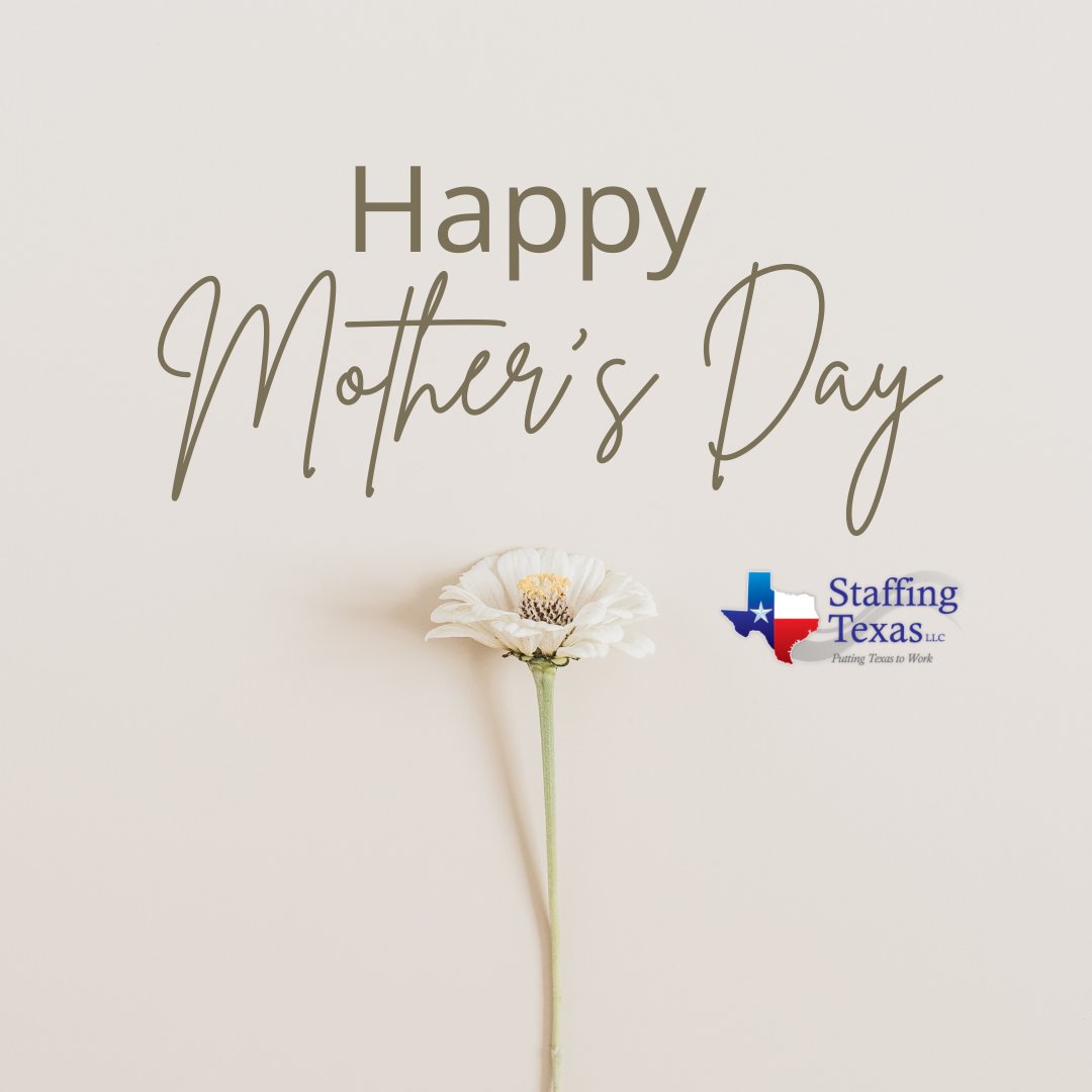 Happy Mother’s Day from Staffing Texas! 

#StaffingTexas #PuttingTexasToWork #TexasJobs #JobHunting #WeAreHiring #Hiring #TexasCareers #JobSearch #GreatJobs #StartYourSearch #AdvanceYourCareers #JobAlert