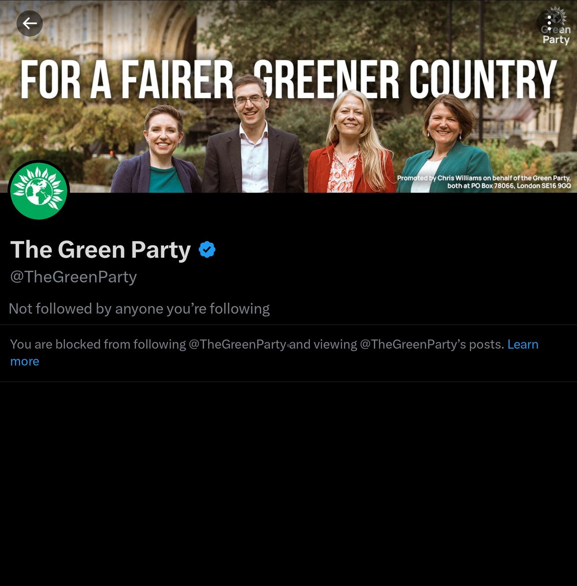 The Green Party have been hijacked by the muslim alliance and are blocking anyone who call out their hate and vile Islamic extremist plans and views. Don't expect them to talk about the environment, ive said all along they don't care. Their only interest now it to capulate…