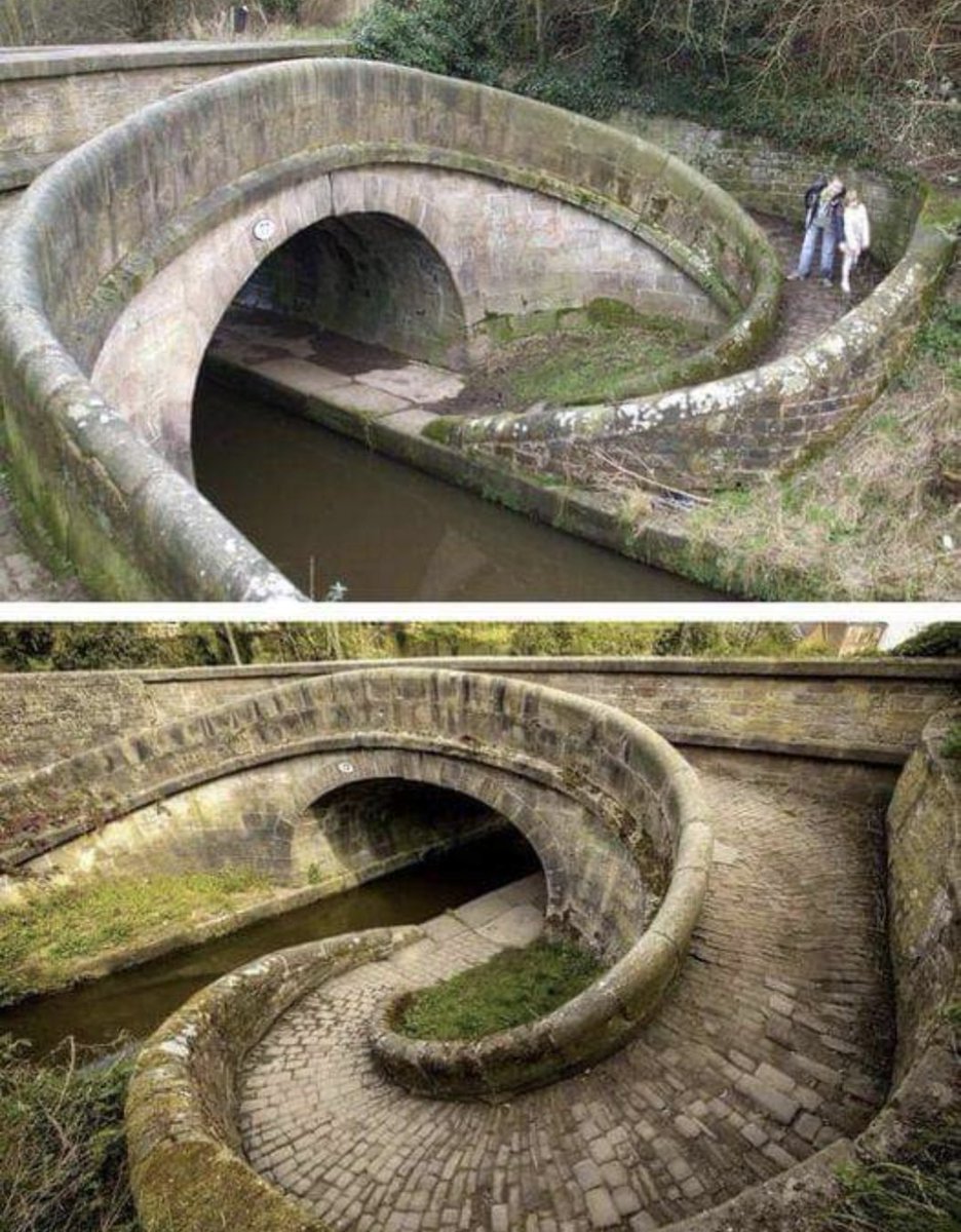 Macclesfield canal, not far from Congleton station. Pretty amazing 'snake' bridge.
