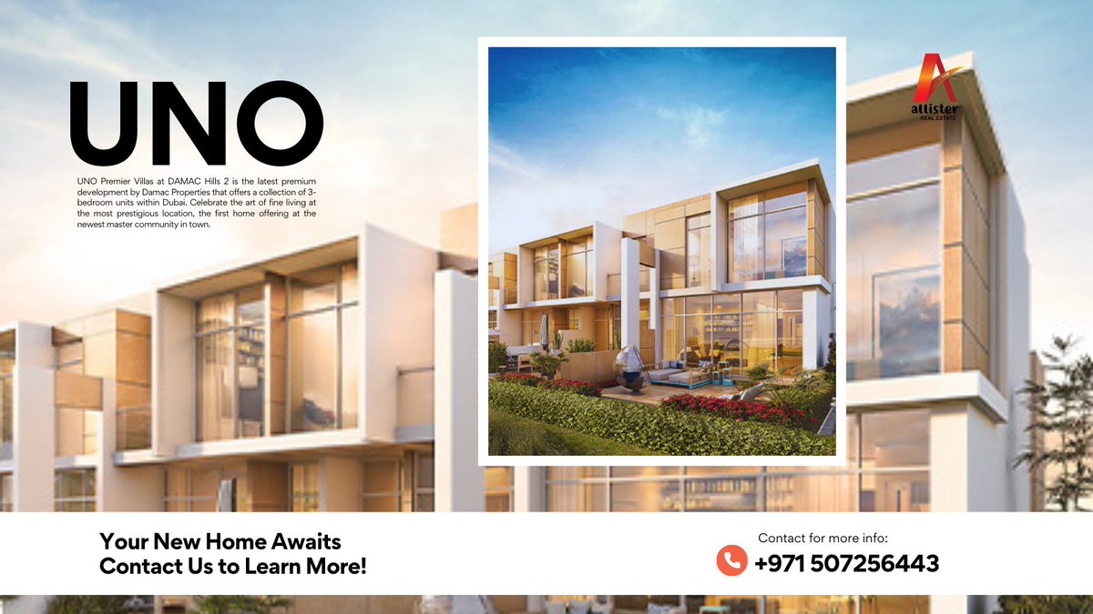 Make your dream home a reality at UNO Premier Villas! Explore the unmatched charm of Dubai's latest residential development, offering the perfect blend of nature, wellness, and community. 

#DreamHome #DubaiRealEstate #LuxuryLiving 🌿🏡
