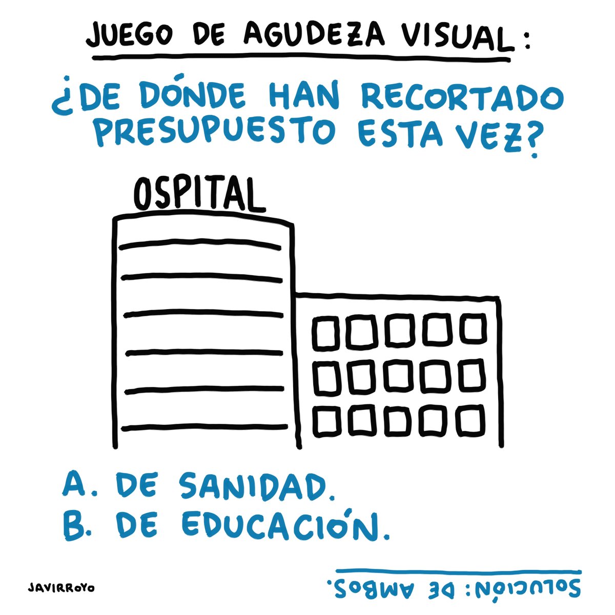 Juego de agudeza visual... . #recortes #sanidad #educacion #javirroyo