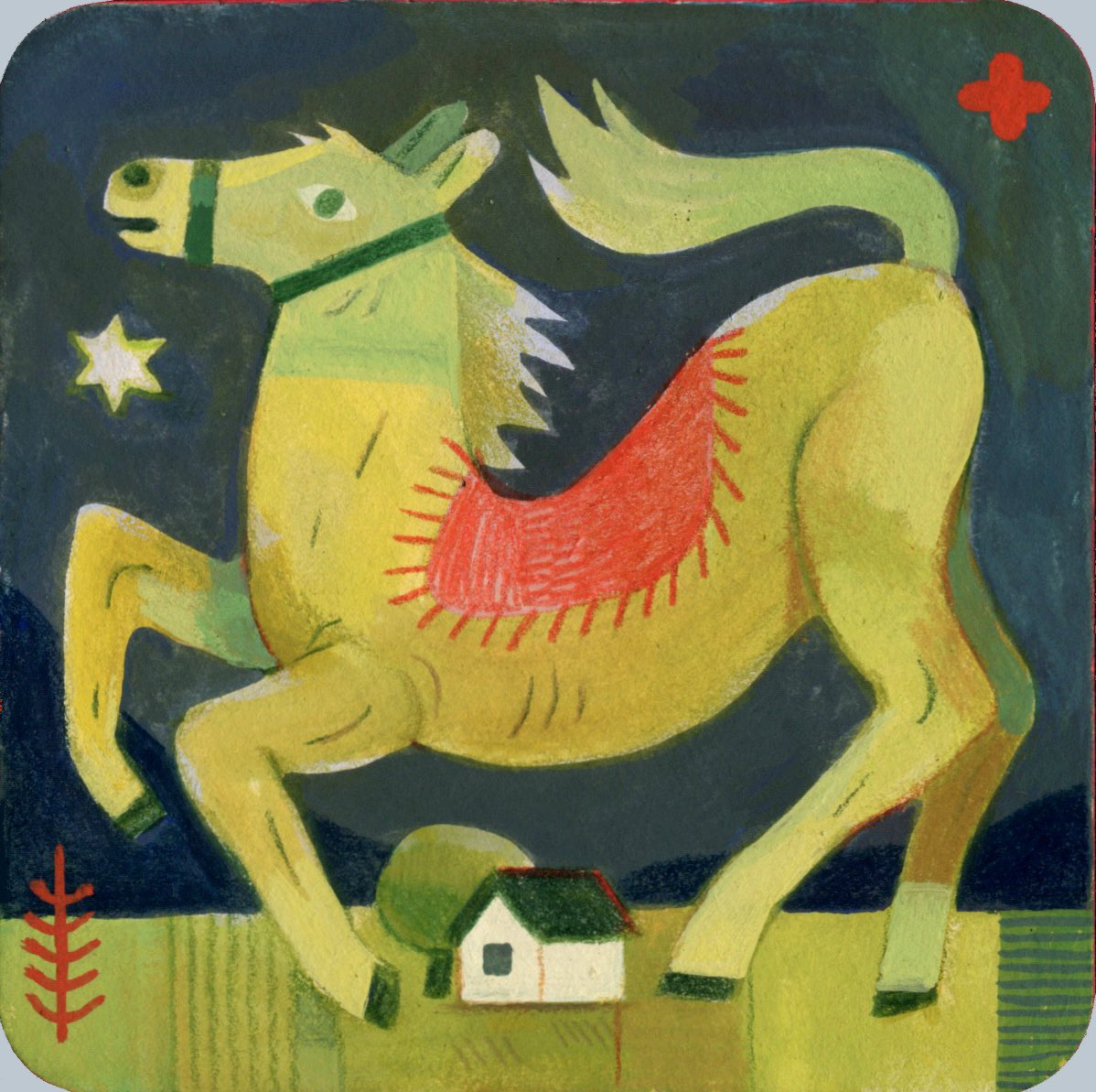 Big Green Horse coaster for Gallery Nucleus’ SALUT show