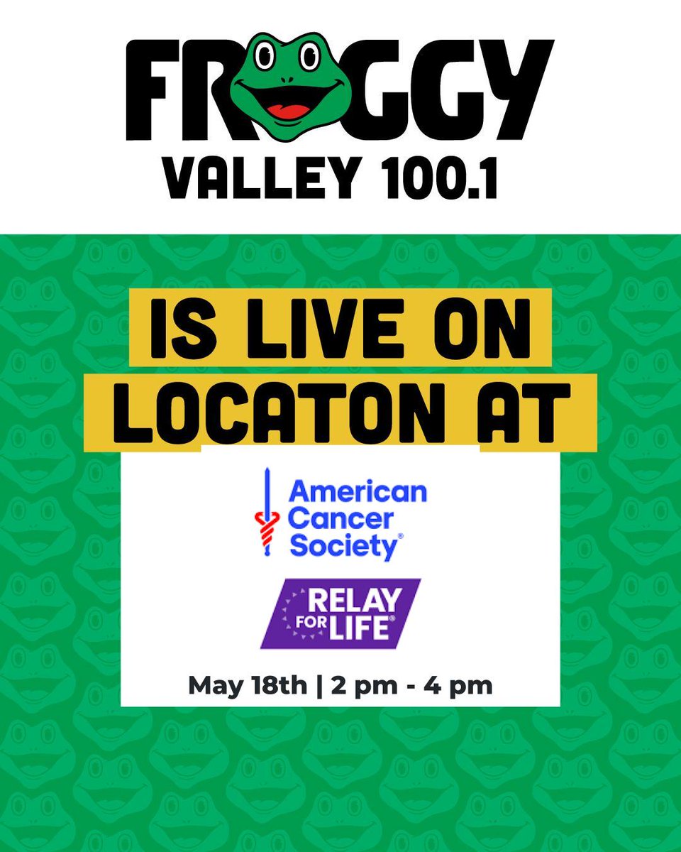 Coming up on Saturday out at Cedar Crest High School, it is the Relay For Life! Join Chase from 2 pm until 4 pm as they celebrate 30 years of beating cancer with the slogan Let's Beach Cancer! Come on out a support a wonderful cause!