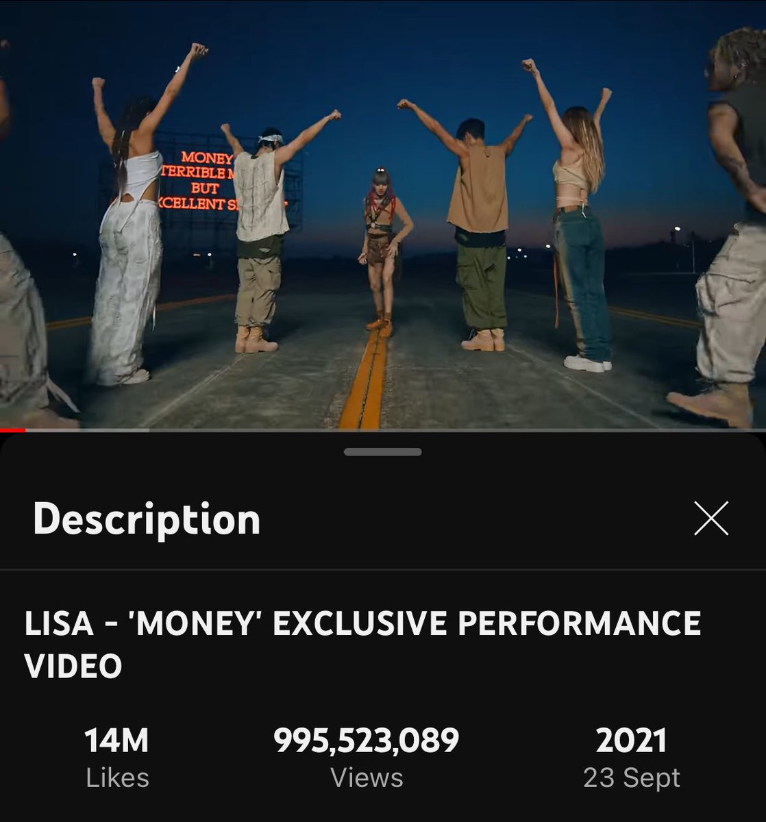 Less than 4.5M views to 1 billion 🔥 
Can we get this achievement for LISA in 2 weeks? KEEP STREAMING HARDDDD📣

#LISA #LALISA #MONEY #LLOUD