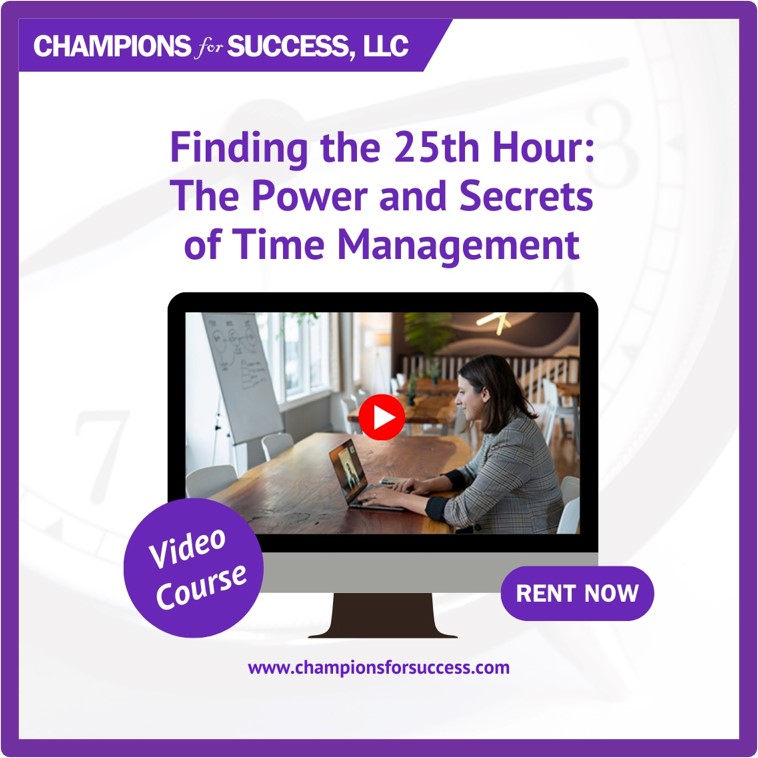 Unlock the 25th Hour with Our Exclusive Video Course! bit.ly/3Pqp2Ha
#ChampionsForSuccess #MaryAnneKochut #BusinessExcellence #ProfessionalDevelopment #CorporateTraining #LeadershipDevelopment #SkillsDevelopment #leadership  #productivity #bestadvice #gettingthingsdone