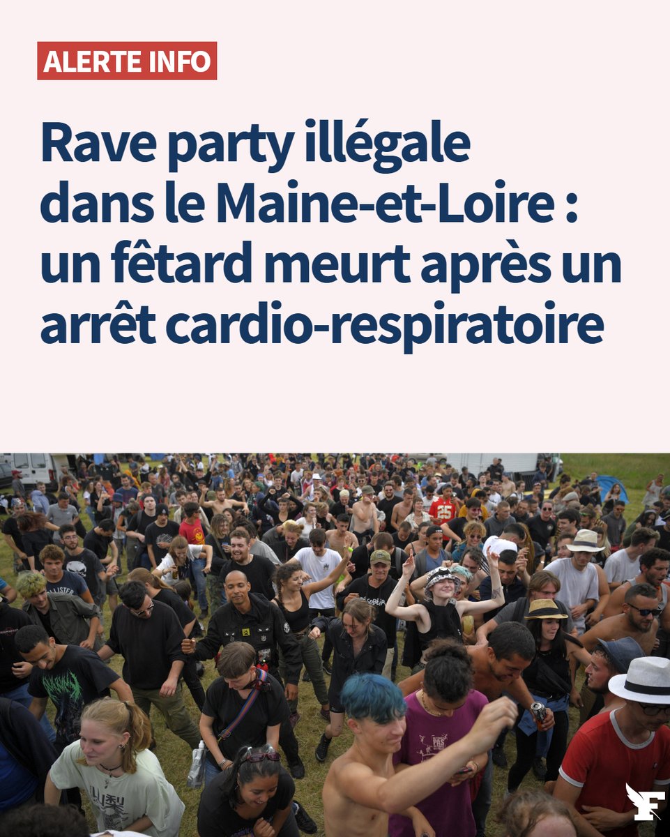 🔴 La rave party non déclarée a débuté jeudi matin dans un petit village du Maine-et-Loire. Samedi, elle a réuni quelques 10.000 personnes. →lefigaro.fr/faits-divers/r…