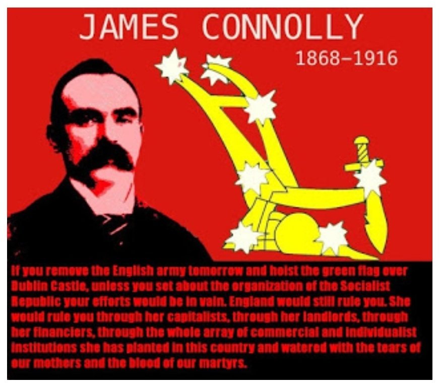 On this day, on a sunny May morning in 1916, James Connolly was executed by British terrorists in Kilmainhaim Gaol, strapped to a chair as he couldn't stand up due to serious injuries he sustained in the 1916 uprising. We must continue to fight British and U.S. imperialism!